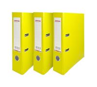 Pack of 3 A4 Yellow Paperbacked Lever Arch Files by Janrax