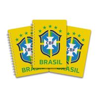 Pack of 3 - A5 Lined Wire-Bound Notebooks featuring Brazil.