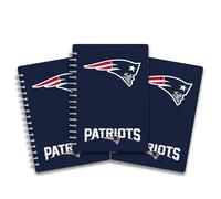 Pack of 3 - A5 Lined Wire-Bound Notebooks featuring N.E. Patriots. Perfect for dedicated fans who want to bring their passion for the team into their daily lives.
