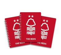 Pack of 3 - A5 Lined Wire-Bound Notebooks featuring 'The Reds' - Nottingham Forest. Perfect for dedicated fans who want to bring their passion for the team into their daily lives.