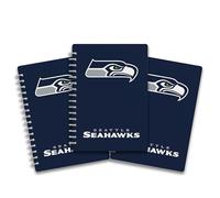 Pack of 3 - A5 Lined Wire-Bound Notebooks featuring The Seahawks. Perfect for dedicated fans who want to bring their passion for the team into their daily lives.
