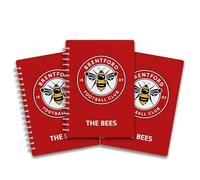 Pack of 3 - A5 Lined Wire-Bound Notebooks featuring the 'The Bees - Brentford. Perfect for dedicated fans who want to bring their passion for the team into their daily lives.