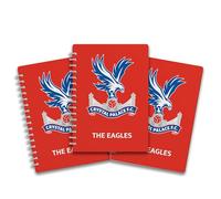 Pack of 3 - A5 Lined Wire-Bound Notebooks featuring the 'The Eagles' - Crystal Palace. Perfect for dedicated fans who want to bring their passion for the team into their daily lives.