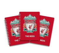 Pack of 3 - A5 Lined Wire-Bound Notebooks featuring the 'The Reds' - Liverpool. Perfect for dedicated fans who want to bring their passion for the team into their daily lives.