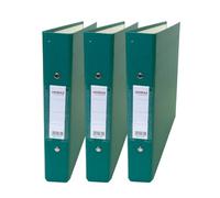 Pack of 3 A5 Small Green Paper Over Board Ring Binders by Janrax