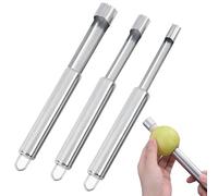 Pack of 3 Apple Corers, Professional Apple Corer Made of Stainless Steel with Hanging Eyelet, Removes Precise Core Casing of Apples and Pears, Apple Core Cutter, Fruit Corer (3 Sizes, 1 cm, 1.4 cm, 2
