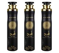 Pack of 3, Asad Air Freshener Luxurious Amber & Woody Scent, Long-Lasting & Refreshing Room Spray 300ML
