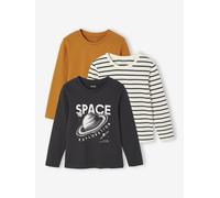 Pack of 3 Assorted Long Sleeve Tops for Boys anthracite