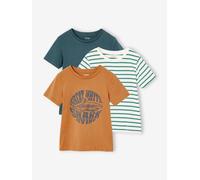 Pack of 3 Assorted T-Shirts for Boys pecan nut