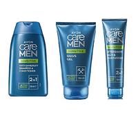 Pack of 3 Avon Care Sensitive Shower & Shave Set for Men 2in1 Anti dandruff shampoo and Conditioner 200ml sensitive shave gel 150ml sensitive After Shave balm 100ml
