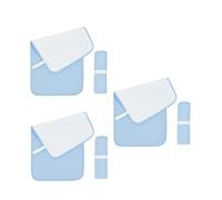 Pack of 3 Baby Changing Mats, Reusable, Washable, Non-Slip, Soft, Waterproof, Breathable, Quilted, Absorbent, Infant Changing Mat, 14 x 27 Inches (Blue)