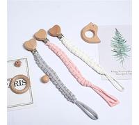 Pack of 3 Baby Dummy Chain Clip, Unisex Dummy Chains for Baby with Plastic Clip, Dummy Strap, Fabric for Bib, Triangular Scarf, Teat Dummy