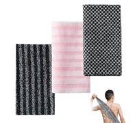 Pack of 3 Back Scrubber for Shower, Body Scrubber, Exfoliating Shower Towel, Back Brush, Back Sponge, Antibacterial Exfoliating Towel, African Net Sponge, Labour-Saving, Thorough Cleaning