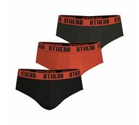 Pack of 3 Basic Color Briefs Black + red + black