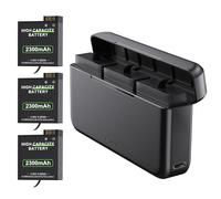 Pack of 3 Battery for OSMO Action 6 with Charger, 2300 mAh Action Cameras Batteries Compatible with DJI OSMO Action 6, Action 5 Pro, Action 4, Action 3 and OSMO 360