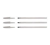 Pack of 3 Bic Crystal Ballpoint Pens Celebrate Limited Edition Black Tip Silver Body