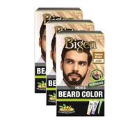 (Pack of 3) Bigen Men's Beard Colour B105 Medium Brown - No Ammonia Formula With Taurine & Olive Oil - Excellent Grey Hair Coverage