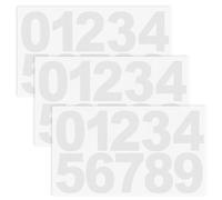 Pack of 3 Bin Numbers for Wheelie Bins, Numbers 0-9 Bin Numbers, Sticky Numbers for Wheelie Bins, White Sticky Numbers Adhesive Numbers, Waterproof Self Adhesive Numbers