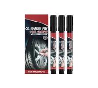 Pack of 3 Black Car Tyre Pens, Quick Dry,Tyre Permanent Markers High Capacity, Oil-Based Ink, Fine Tip, Permanent Marker for Car, Motorcycle, Tyres, Graffiti