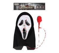 Pack of 3 Bleeding Halloween Masks with Fake Blood & Pump - Scary Horror Costume Accessories for Adults & Teens - Creepy Double Layer Masks for Trick or Treat, Fancy Dress & Haunted House Parties