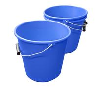 Pack of 3 Blue Plastic Calf 1 GAL Bucket, Heavy Duty with Metal Handle 5L Animal Feed Water Buckets