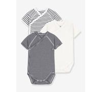 Pack of 3 Bodysuits by PETIT BATEAU navy blue