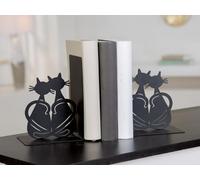 Pack of 3 Bookends, Cat, Metal, Black, PU 3, L. 10 cm, W. 24 cm, H. 17 cm