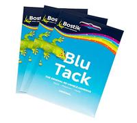 [Pack of 3] Bostik Blu Tack 48g Packs Reusable Adhesive Sticky Putty (Blue)