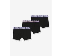 Pack of 3 boys' boxers with contrasting waistband Ecodim black