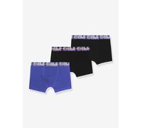 DIM Boy's Ecodim Stretch Cotton x3 Boxer, Blue/Black/Black, 8 Years