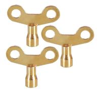 Pack of 3 Brass Radiator Key, Radiator Bleed Key, Radiator Bleed Valve Key, Clock Type Radiator Key, for Bleeding and Air Vent, Key to Bleed Radiator UK