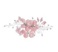 Pack of 3 Bridal Wedding Hair Accessories Petal Beads Crystal Hair Pin Hair Clip Rhinestone Hair Clips Headpiece Women Hairclip Headpiece for Wedding Party Dinner Banquet Pink A
