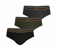 Pack of 3 Briefs in Cotton Black+Khaki+Anthracite Grey