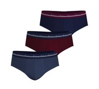 Pack of 3 Business Print Low Rise Briefs Navy + Burgundy