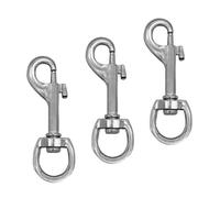 Pack of 3 Carabiner Hooks with Swivel Silver Swivel Snap Hook Bolt Carabiner for Dog Lead Sturdy Carabiner Hook with Swivel for Dog Lead Keychain