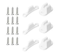 Pack of 3 Caravan Door Retainer Catch Plastic Locker Retainer Catch with 12 Screws Motorhome Accessories Door Stop Retaining Catch for RV Caravan Boats (White)