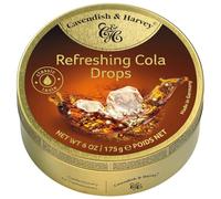 Pack of 3 Cavendish & Harvey Refreshing Cola Drops in Tin - Premium Traditional Flavour Travel Sweets, Vegan Friendly Confectionery Hard-Boiled Candies - Each H4 x 9.7cm Diameter, 175g