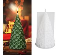 Pack of 3 Christmas Silicone Moulds, 3D Christmas Tree Mould, Candle Mould, DIY Candle Moulds, Silicone Mould for Christmas Decoration (Green)