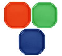 Pack of 3-Colour Small Mixing Tray Plastic for Toddlers Activity Sand Pool Pit Water, Garden, Beach MADE IN UK (Orange, Lime Green, Blue)