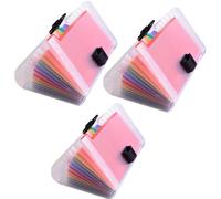 Pack of 3 Colourful Document Folders, A4, Expanding Folder, Sorting Folder, Rainbow File Folder, Accordion Design, A4 Size, Large Capacity, Waterproof Material (3, Colourful)