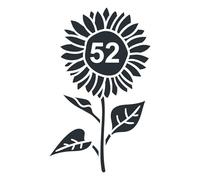 Pack of 3 Cute Sunflower Wheelie Bin Stickers - Recycling Box Stick On Numbers - Wheelie Bin Stickers Decorative - Sunflower Gifts - Easy to Apply (Black)