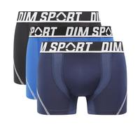 DIM Men's Sport Micro Thermoregulation x3 Boxer, Black/Blue, M
