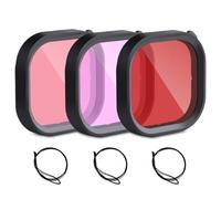 Pack of 3 Diving Filter Compatible with Go Pro Hero 13/12/11/10/9 Black, Professional Action Camera Diving Accessory Set (Red, Pink, Purple)