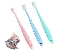 Pack of 3 Dog Toothbrushes, 360 Degree Cat Toothbrush, Soft, Long Handle Cat Toothbrush for Cats, Reusable Dog Toothbrush for Small Dogs, Pets Silicone Toothbrush, for Dogs, Cats Dental Care
