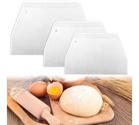 Pack of 3 Dough Scrapers, BPA-Free Food Grade PE Plastic Dough Card Dough Scraper Plastic, Dough Scraper for Dough Cake, Pizza, Baking Tool