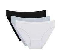 Pack of 3 Ecodim Pockets Knickers in Cotton Black + White + Grey