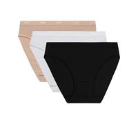Pack of 3 Ecodim Pockets Knickers in Cotton white + skintone + black