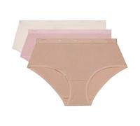 DIM Women's Boxer Set of 3 | Les Pockets Ecodim Soft Touch | Cotton Stretch | Extra Flat Finishes | Everyday Comfort | Multicoloured Skin/Pink/Pearl L