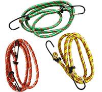 Pack of 3 Elastic Bungee Cords With Hooks, Bungee Ropes Thicken Bungee Straps Tent Rope Camping Accessories for Luggage Packing Suitcase Car Roof Rack (100cm)