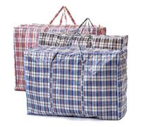 Pack of 3 Extra Large Laundry Storage Shopping Bags Strong Durable - XXL House Moving Bags with Zip & Handles Reusable Store Zipper Bag - My Moon